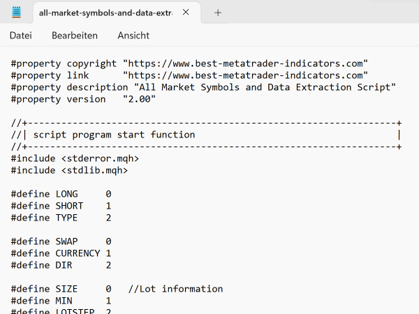All Market Symbols and Data Extraction Custom Script