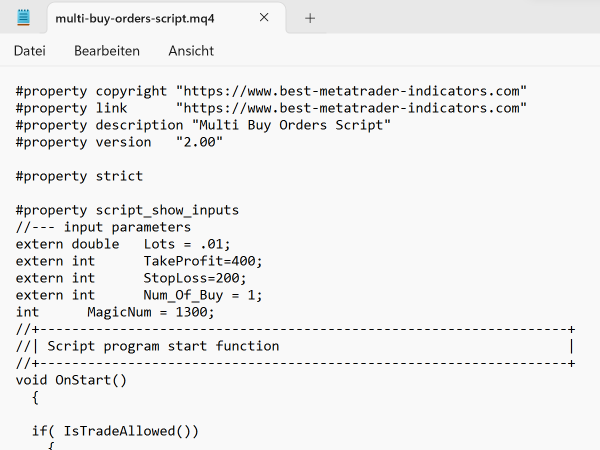 Multi Buy Orders Custom Script