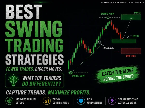 Best swing trading strategies chart with pullback entry, swing highs and institutional setup zones
