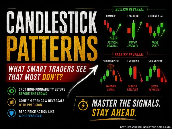 Premium “Candlestick Patterns” cover image with bullish and bearish reversal charts teasing hidden market signals traders often miss