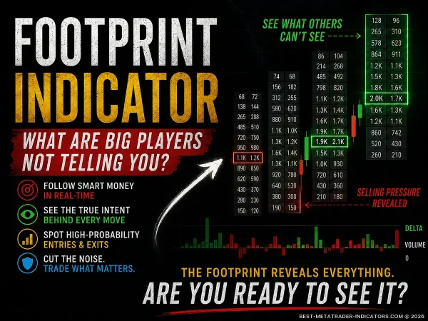 Professional Footprint Indicator interface visualizing order flow, delta volume, and institutional trading activity