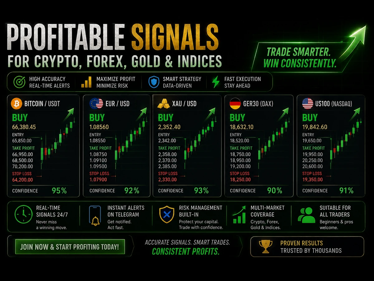 Profitable Signals for Forex, Crypto, Gold, and Indices