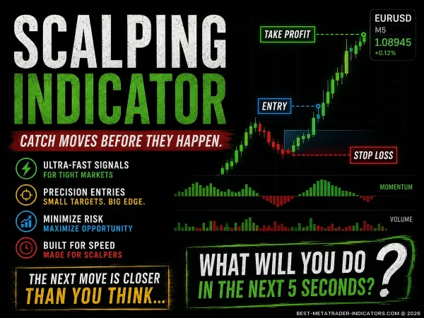 Scalping Indicator uncovering rapid forex trends, breakout zones and momentum-driven trading setups
