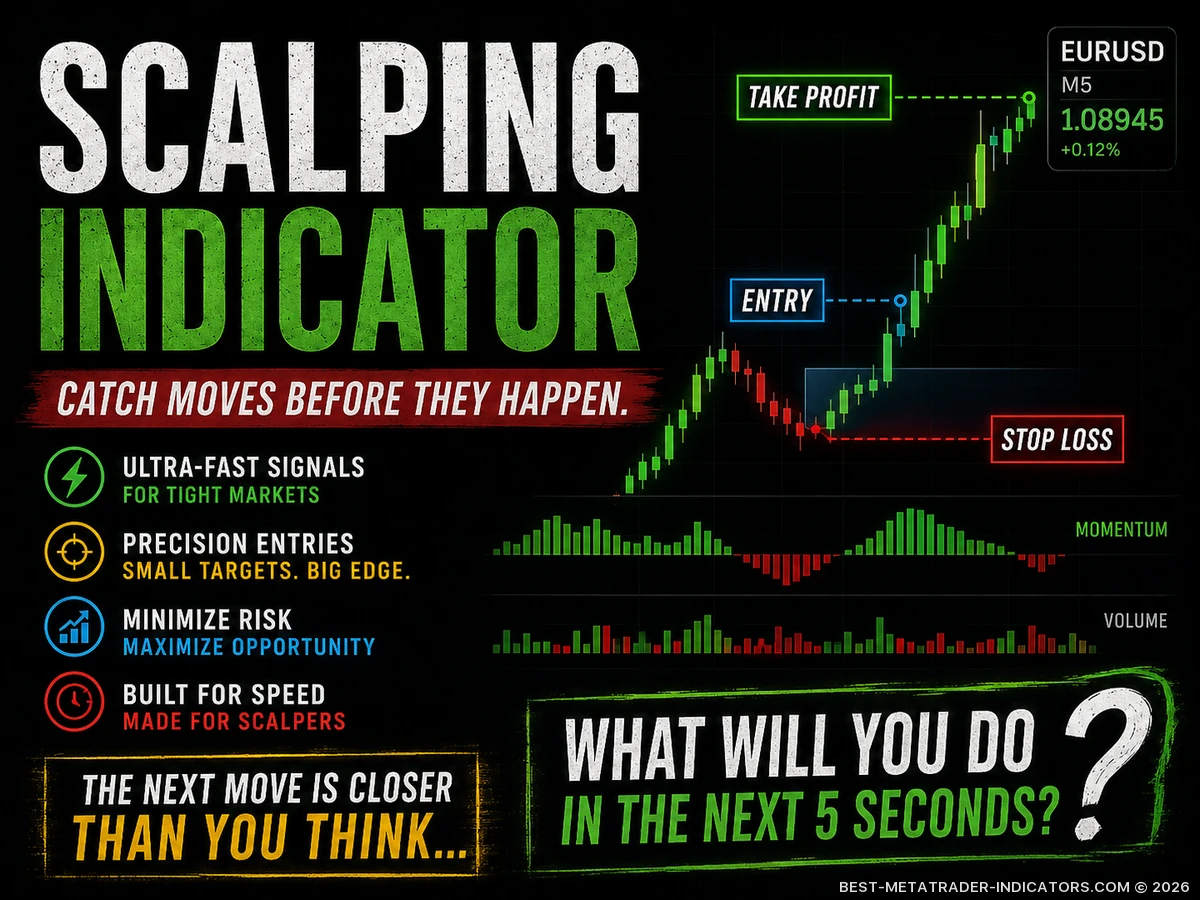 Scalping Indicator uncovering rapid forex trends, breakout zones and momentum-driven trading setups