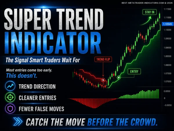 SuperTrend Indicator highlighting trend confirmation and reversal zones in Forex trading
