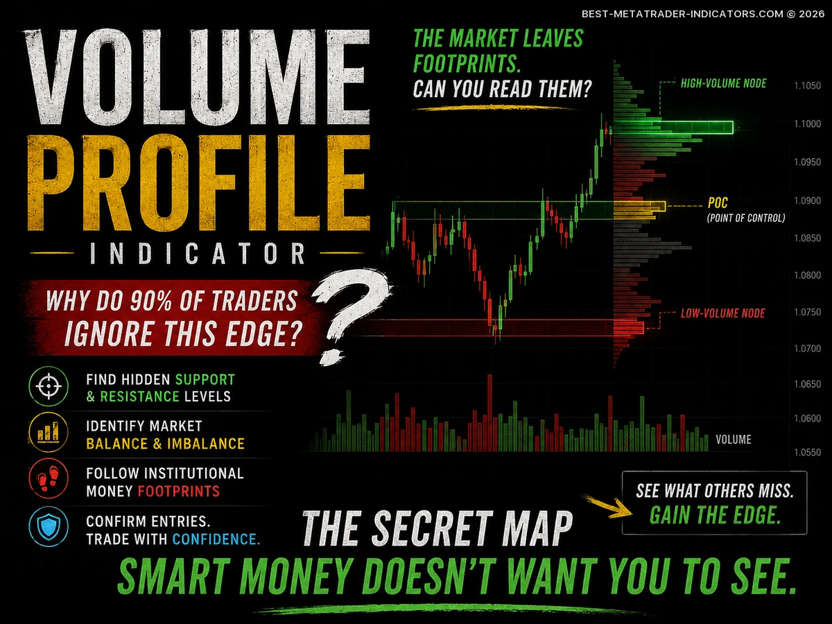Forex Volume Profile setup highlighting hidden liquidity zones and institutional trading activity
